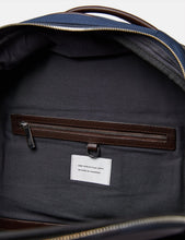 Load image into Gallery viewer, Sandqvist Folke Backpack (Leather/Polyester) - Navy Blue/Brown