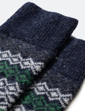 Load image into Gallery viewer, Norse Projects Bjarki Fairisle Socks - Dark Navy Blue
