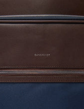 Load image into Gallery viewer, Sandqvist Folke Backpack (Leather/Polyester) - Navy Blue/Brown
