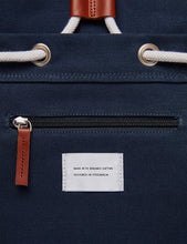 Load image into Gallery viewer, Sandqvist Stig Backpack (Large) - Navy Blue/Cognac Brown
